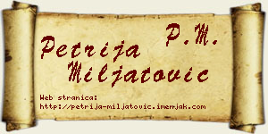 Petrija Miljatović vizit kartica